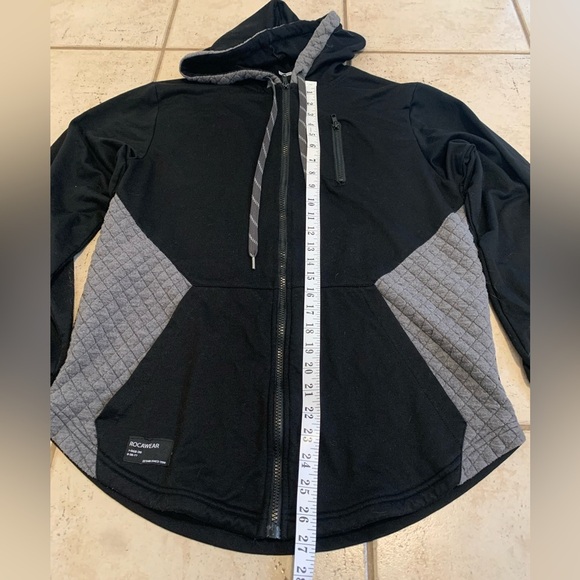 Rocawear Black & Gray Quilted Full-Zip Hoodie Small - Picture 7 of 8